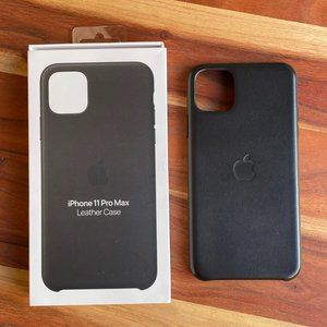 Apple iPhone 11 Pro Max black leather case